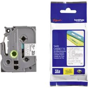 Brother TZ-145 / TZe-145, 18mm x 8m, bílý tisk/průhledný podklad, originální páska