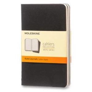 MOLESKINE Zošity 3 ks: liňajkované čierne – S