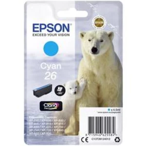 Epson originální ink C13T26124012, T261240, cyan, 4, 5ml, Epson Expression Premium XP-800, XP-700, XP-600