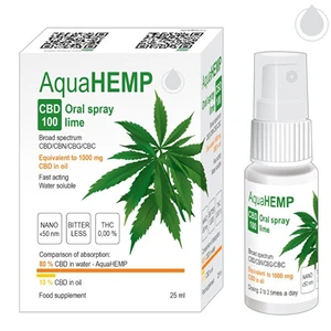 OVONEX AquaHEMP Spray LIME broad spectrum 25 ml CBD 100