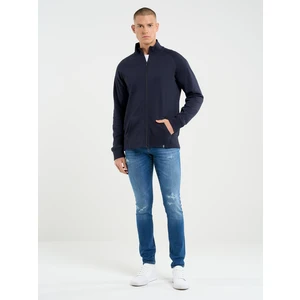 Big Star Man's Zip Sweatshirt Sweat 152539 Navy Blue 403