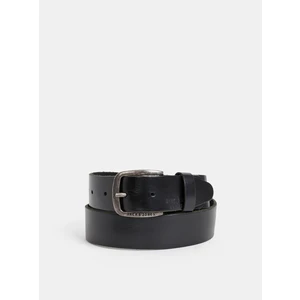 Černý kožený pásek Jack & Jones Paul