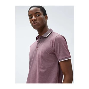 Koton Polo Neck T-Shirt Buttoned Slim Fit Short Sleeve