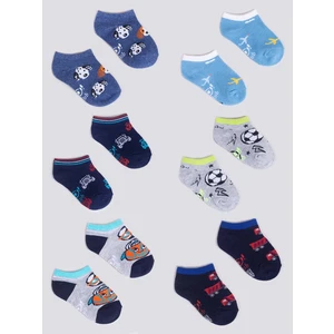 Yoclub Kids's Boys' Ankle Cotton Socks Patterns Colours 6-Pack SKS-0008C-AA00-003