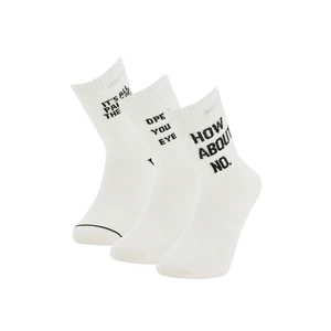 DEFACTO Men's Letter Printed 3-pack Socks