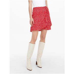 Red Women's Floral Wrap Skirt ONLY Olivia - Ladies
