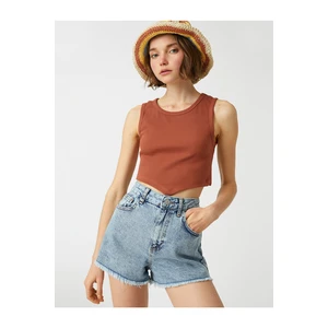 Koton Crop Athlete V-Cut Cotton
