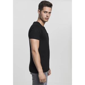 Pocket T-shirt made of blk/blk synthetic leather