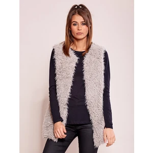 Gray fur vest for women