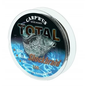 Carp ´r´ us splétaná šňůra total shock braid 100 m hnědá - průměr 0,41 mm / nosnost 22,68 k-průměr 0,41 mm / nosnost 36,2 kg