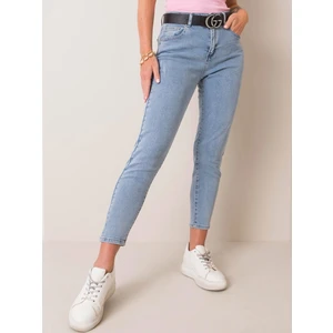 Blue women´s high-waisted jeans