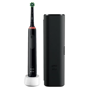 Oral B Pro3 3500 Cross Action Black elektrický zubní kartáček s pouzdrem