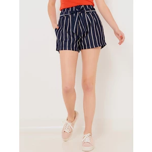 White-Blue Striped Shorts CAMAIEU - Women