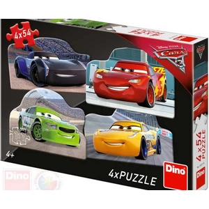 DINO Puzzle Rivalové Cars (Auta) 19x13cm skládačka 4x54 dílků
