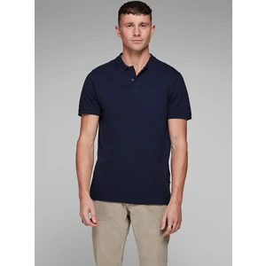 Modrá basic polokošeľa Jack & Jones