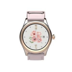 Inteligentné hodinky Carneo Prime GTR woman ružové/zlaté... Chytré hodinky 1.3" 360 x 360,  akcelerometer, gyroskop, senzor srdečního tepu, budík,  ča