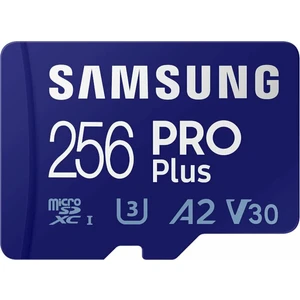 Pamäťová karta Samsung Micro SDXC PRO+ 256GB UHS-I U3 (160R/120W) + SD adaptér (MB-MD256KA/EU) pamäťová karta • kapacita 256 GB • UHS-I U3 • trieda 10