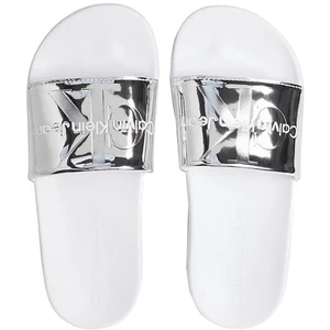 Dámské plážové pantofle Calvin Klein YW0YW00638 00T silver 39