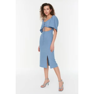 Trendyol Indigo Cut Out Detailed Slit Dress