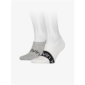 Sada dvou párů pánských ponožek v šedé a bílé barvě Calvin Klein - Pánské