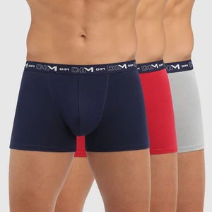 DIM COTTON STRETCH BOXER 3x - Men's boxers 3 - dark blue - dark red - grey