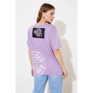Modyol Lilac Drukowane Chłopak Dzianinowy T-shirt