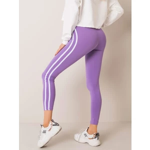 Purple leggings with stripes