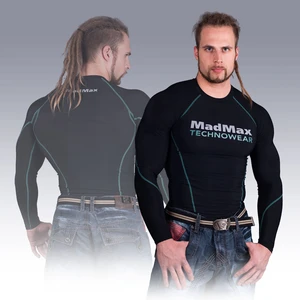 Madmax Kompresné tričko s dlhým rukávom MSW902 čiernozelené variant: XL