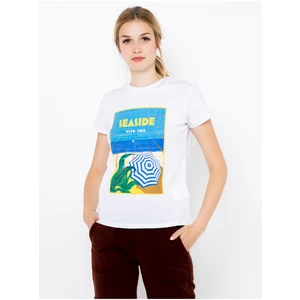 White T-shirt with CAMAIEU print - Women