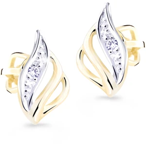 Cutie Jewellery Luxusní zlaté náušnice s třpytivými zirkony Z8024-30-10-X-1