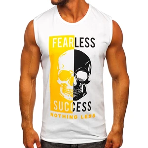Bílé pánské tílko s potiskem tank top Bolf 14819