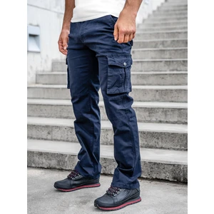 Pantaloni cargo cu curea bleumarin Bolf 8813