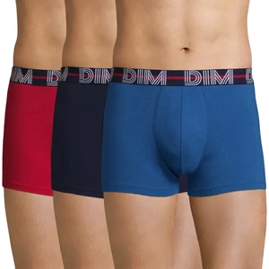 DIM POWERFUL BOXERS 3x - Pánské boxerky 3 ks - červená - tmavě modrá - světle modrá