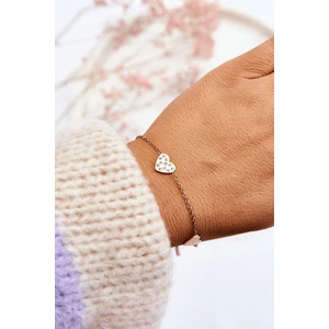 Ladies Celebrity Bracelet 3 Heart Rose Gold