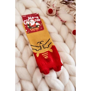 Children's Christmas socks bear Cosas red-yellow