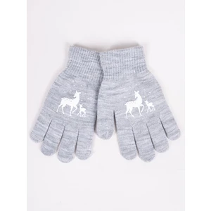 Yoclub Kids's Girls' Five-Finger Gloves RED-0012G-AA5A-018