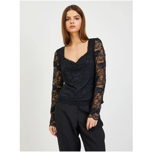 Black Women's Lace T-Shirt Guess Gemma - Women