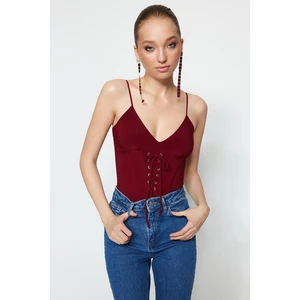 Trendyol Bodysuit - Burgundy - Fitted