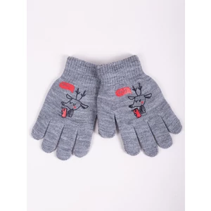 Yoclub Kids's Boys' Five-Finger Gloves RED-0012C-AA5A-010