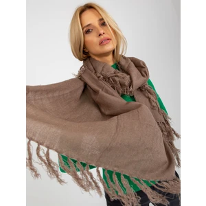 Lady's dark beige smooth scarf