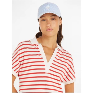 Blue and White Ladies Striped Cap Tommy Hilfiger Iconic Prep - Women