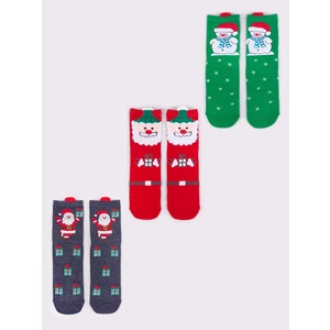 Yoclub Kids's Christmas 3Pack Socks SKA-X017U-AA00-0001