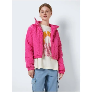 Dark pink Ladies Quilted Bomber with Collar Noisy May Ziggy - Women