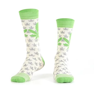 Pánské krémové ponožky s listem