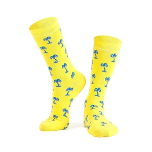 Žluté dámské ponožky s palmami
