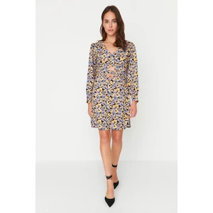 Trendyol Multicolored Cut Out Detailed Floral Pattern Dress