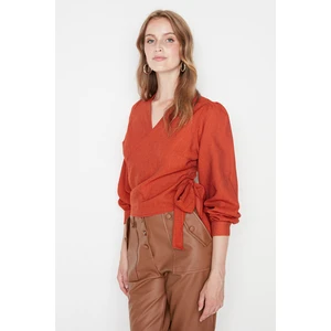 Trendyol Tile Tie Detailed Double Breasted Blouse