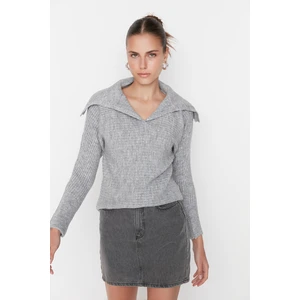 Trendyol Sweater - Gray - Regular fit