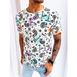 White men's T-shirt with Dstreet print