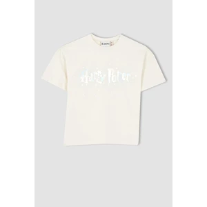DEFACTO Girl Regular Fit Short Sleeve Harry Potter Print T-Shirt